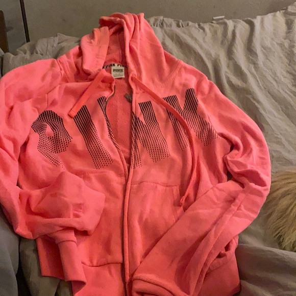 Tops - PINK zip up hoodie!!